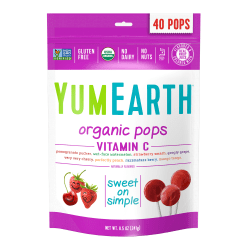 Yummy Earth Organic Vitamin C Lollipops, 8.5 Oz, Pack Of 3 Bags