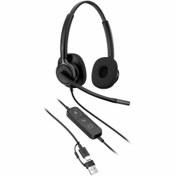 Poly Mission 425 Stereo USB Wired Headset Classic, C01B3A6
