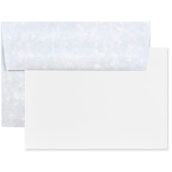 JAM Paper® Stationery Set, 4 3/4" x 6 1/2", 30% Recycled, Light Blue/White, Set Of 25 Cards And Envelopes