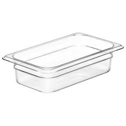 Cambro Camwear GN 1/4 Size 2" Food Pans, 2"H x 6-3/8"W x 10-1/2"D, Clear, Set Of 6 Pans