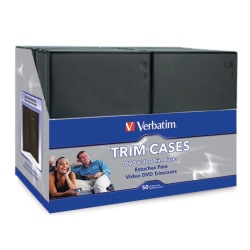 Verbatim® DVD Trim Cases, Black, Pack Of 50 Cases