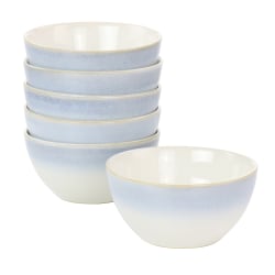 Martha Stewart Stoneware Cereal Bowl Set, 6", Blue