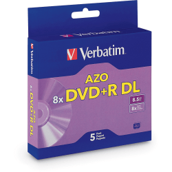 Verbatim - 5-Pack 8x DVD+R DL Disc Spindle