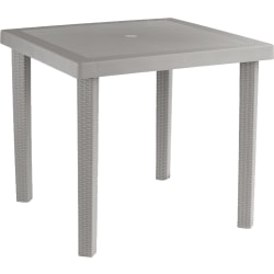 Inval Square Plastic Outdoor Patio Dining Table, 29-5/16" x 31-1/2", Taupe