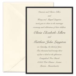 Custom Premium Wedding & Event Invitations With Backers/Envelopes, Sophisticated Type, 5" x 7", Box Of 25 Invitations