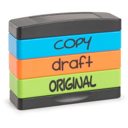 Trodat Stamp Kit - Message Stamp - "COPY, DRAFT, ORIGINAL" - 0.63" Impressionx 1.81" Impression - 50000 Impression(s) - Assorted - 1 Each - 8801