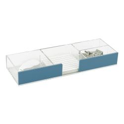 Realspace® Acrylic Desk Storage Tray, 1-3/8"H x 9-1/2"W x 3-1/4"D, Clear/Blue