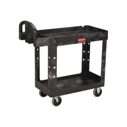 Rubbermaid Heavy-Duty Utility Cart - Trolley - 2 shelves - polypropylene, foam, resin - black