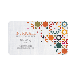 Custom Full-Color Raised Print Business Cards, Bright White Linen, 1-Sided, Box Of 250 Cards