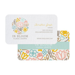 Custom Full-Color Raised Print Business Cards, Bright White Linen, 2-Sided, Box Of 250 Cards