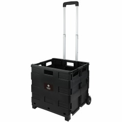 Business Source Stow-and-Go Mobile Storage Crate, 18 1/4"W x 15"D x 39 2/5"H, Black, 14111