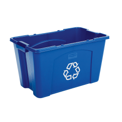 Rubbermaid® Commercial Rectangular Polyethylene Stacking Recycle Bin, 18 Gallons, Blue