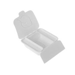 Eco-Products Vanguard Folia Take-Out Containers, 2-1/2"H x 6"W x 5-1/2"D, White, Pack Of 300 Containers