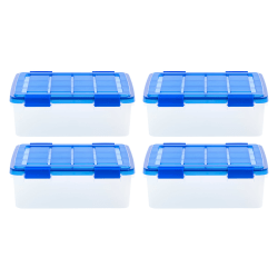 Iris Ultimate Weatherpro Storage Boxes, 19-3/4"L x 16-3/16"W x 10-1/4"H, 26.5 Qt, Clear, Set of 4