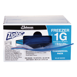 Ziploc® Freezer And Storage Bags, 1 Gallon, Box Of 250 Bags