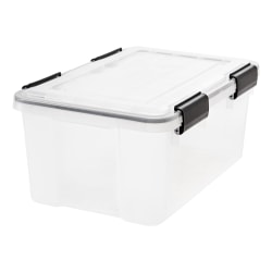 IRIS® Weathertight® Plastic Storage Container, 19 Quarts, 7 7/8" x 11 3/4" x 17 1/2", Clear