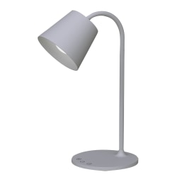 Realspace™ Kessly LED Desk Lamp With USB Port, 17"H, Gray