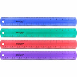Westcott® Jeweled Plastic Ruler, 12", Assorted Colors