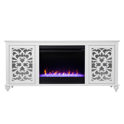 SEI Furniture Maldina Color-Changing Fireplace, 26-1/2"H x 58"W x 15"D, White