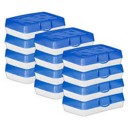 Storex Pencil Cases, 2-1/2"H x 8-3/8"W x 5-5/8"D, Blue, Pack Of 12 Cases