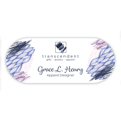Custom Printed Full Color, Rounded Rectangle  Shape Name Badge/Tag, 1-1/8" x 3"