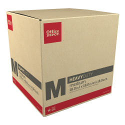 Office Depot® Brand Heavy-Duty Corrugated Moving Box, 18"H x 18"W x 18"D, Kraft
