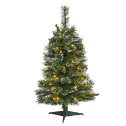 Nearly Natural Wisconsin Slim Snow Tip Pine Artificial Christmas Tree, 3'