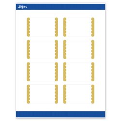 Avery® Print-To-The-Edge Labels With Sure Feed® Technology, S00-DJY-PRWMP10, Rectangle, 2" x 3", Matte White, Preprinted Gold Dots Edge Design, Pack Of 80