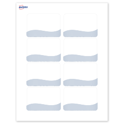Avery® Printable Adhesive Name Badges With Preprinted Designs, Rectangle, S00-EVA, 2-1/3" x 3-3/8", Matte White With Blue Waves Design, Pack Of 80