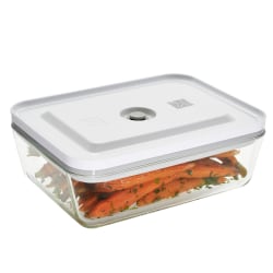 Zwilling Fresh & Save Glass Vacuum Food Storage Container, 3-1/2"H x 7-1/8"W x 9-1/2"D, Clear