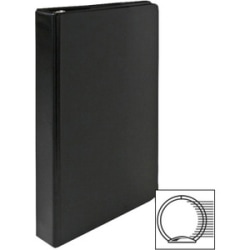 Business Source Basic 3-Ring Binder, 1" Round Rings, Black, 28523