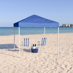 Flash Furniture Outdoor Pop-Up Event Canopy Tent With Carry Bag, 97-1/2"H x 94"W x 94"D, Blue