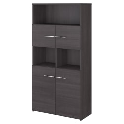 Bush Business Furniture Office 500 70"H 5-Shelf Bookcase With Doors, Storm Gray, Standard Delivery
