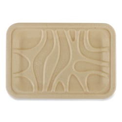 World Centric® Fiber Trays, 5-3/4" x 8-1/4" x 5/8", Natural Paper, Pack Of 500 Trays