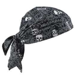 Ergodyne Chill-Its 6710CT Evaporative Cooling Triangle Hats With Cooling Towels, Skulls, Pack Of 6 Hats