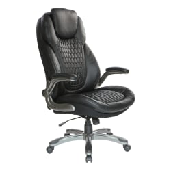 Office Star™ Ergonomic Bonded Leather High-Back Executive Chair, Black