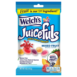Welch's Juicefuls Mixed Fruit Snacks, 4 Oz, Pack Of 12 Snack Bags
