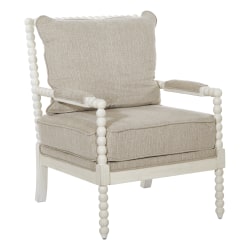 Office Star™ Kaylee Spindle Polyester Accent Chair, Beige Linen/Antique White
