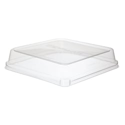 ECO WorldView Renewable & Compostable Lids For 8" Square Containers, Shallow, Clear, Pack Of 200 Lids