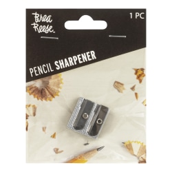 Brea Reese 2-Hole Handheld Metal Pencil Sharpener, Silver