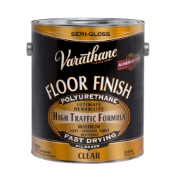 Varathane Floor Finish Polyurethane, 350 VOC, 1 Gallon, Clear Semi-Gloss, Pack Of 2 Cans