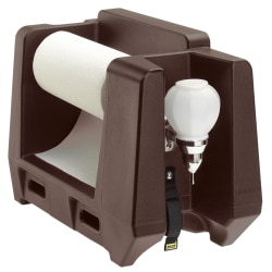 Cambro Soap Dispenser And Paper Towel Roll Holder For Camtainer, 14-3/8"H x 10-1/8"W x 19-3/8"D, Dark Brown