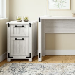 Whalen Huntingdon 18"D Vertical 2-Drawer File Cabinet, Antiqued White Walnut
