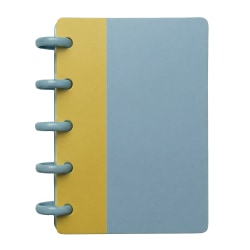 TUL® Mini Discbound Notebook With Soft-Touch Cover, Narrow Ruled, 60 Sheets, 5" x 3-1/2", Blue/Amber