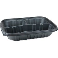 Pactiv EarthChoice Entree2Go Takeout Containers, 48 Oz, Black, Pack Of 200 Containers