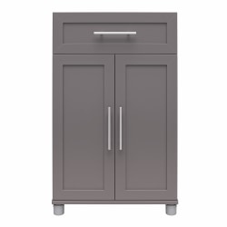 Ameriwood Home Systembuild Evolution Camberly 24"W Framed 2-Door 1-Drawer Storage Cabinet, Graphite Gray