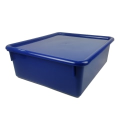 Romanoff Double Stowaway Tray With Lid, 5-1/2"H x 13-1/2"W x 16"D, Blue