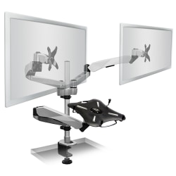 Mount-It MI-75826 Dual Monitor Desk Mount, 22"H x 44"W x 4"D, Silver