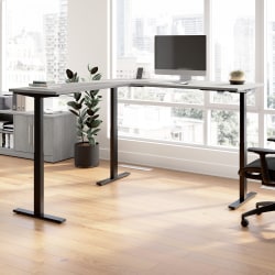 Bush Business Furniture Move 60 Series 72"W Height Adjustable L Shaped Standing Desk, Platinum Gray/Black Powder Coat, Standard Delivery
