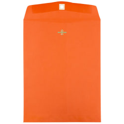 JAM Paper® Open-End 10" x 13" Catalog Envelopes, Clasp Closure, Orange, Pack Of 100 Envelopes